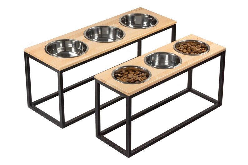 Elevated dog feeding table Triple for Large size dog / Raised Etsy