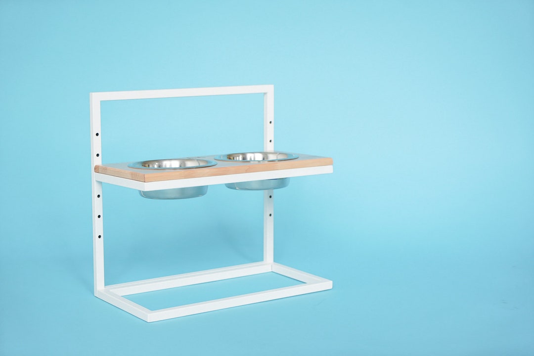 Elevated Food Bowl Set for Growing Puppies Adjustable Etsy