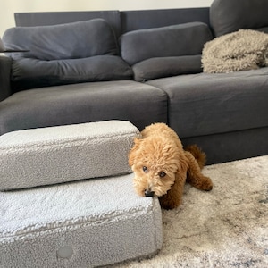 Soft Pet Ramps, Fur Dog Stairs, Dog Steps for Bed, Pet Steps for Small ...