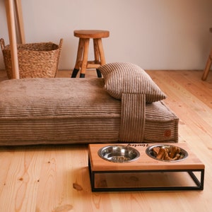Memory Foam Large Dog Bed With Washable Cover, Brown Orthopedic Bed For Dog, Durable Soft Corduroy XL Dog Furniture Bed