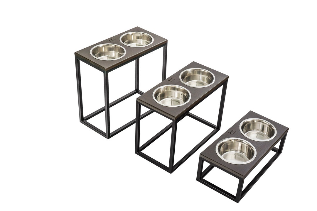 Extra Large Dog Bowls With Stand Elevated Double Bowls Stand Etsy