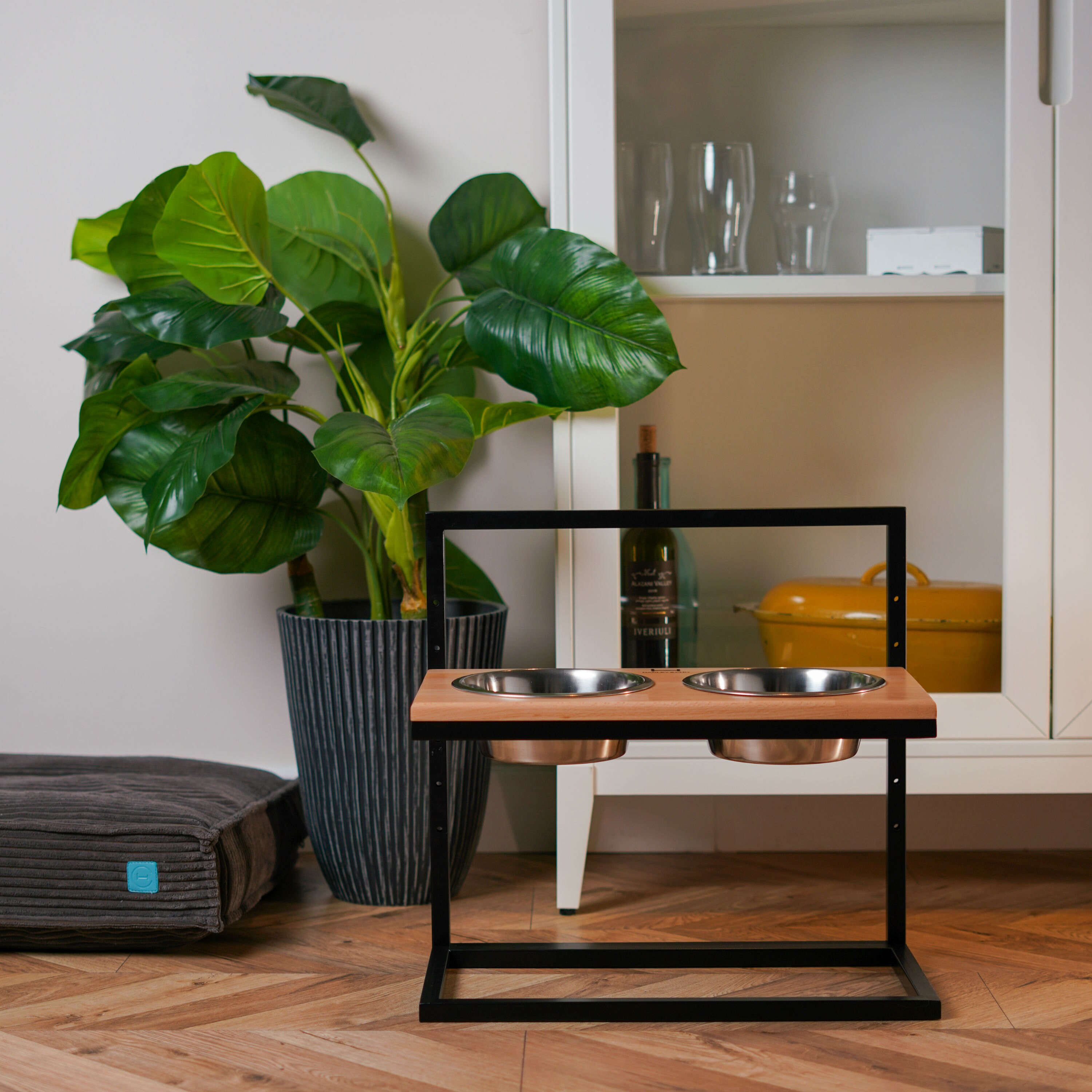 Elevated Dog Bowls Adjustable Height Dog Bowls Double Bowls Etsy