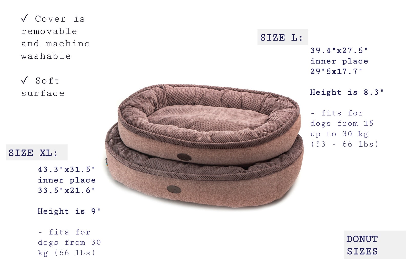 Large Dog Bed Donut Dog Bed Pet Bed XL Dog Bed Gift For Etsy