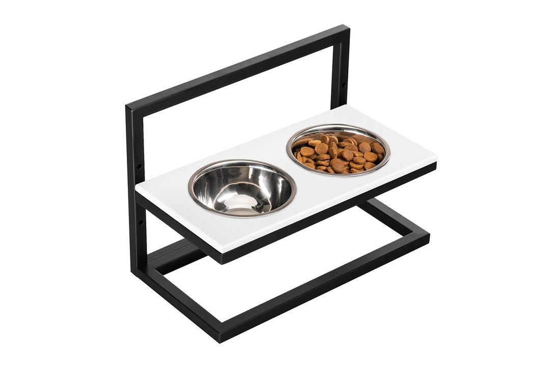 Design Stainless Steel Double Elevated Dog Bowls Elevated Etsy