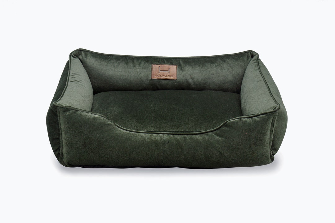 Green Dog Bed, Emerald Green Cozy Bed for Puppy, Bed for Large Dogs