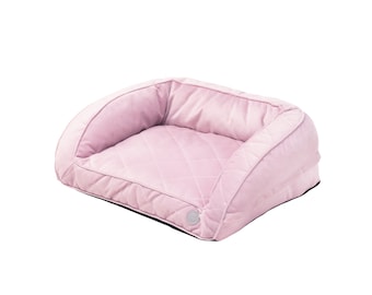 Pink Small Dog Couch With Removable Cover, Orthopaedic Dog Bed, Cute Sleeper For Pet, One Size