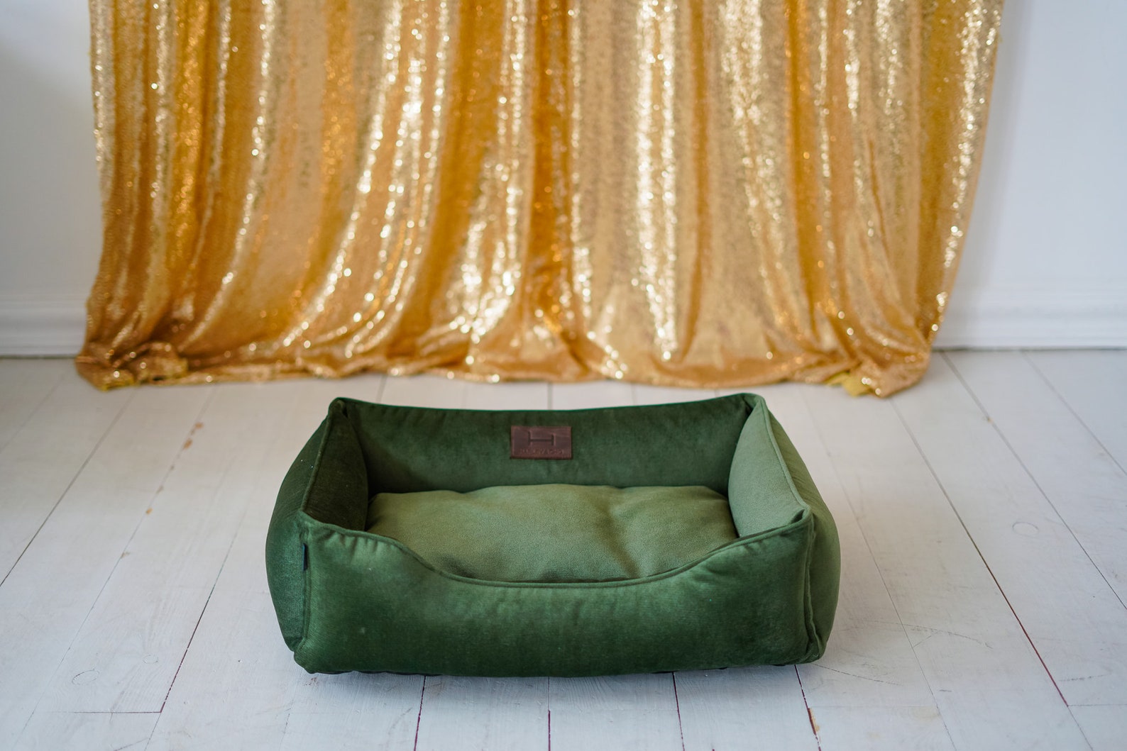 Cat Bed Emerald Green Velvet Cat Floor Pillow for Modern Etsy