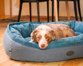 Large Donut Dog Bed: Washable Furniture Fabric Pet Bed