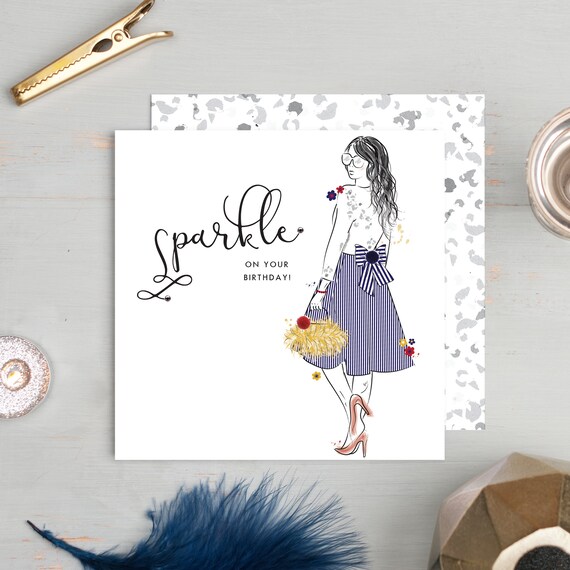 Sparkle Birthday Cards Age Premium Quality Embossed Text Foil Glitter Silver