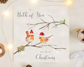 To both of You, with love at Christmas - Handfinished Christmas Card with Crystals