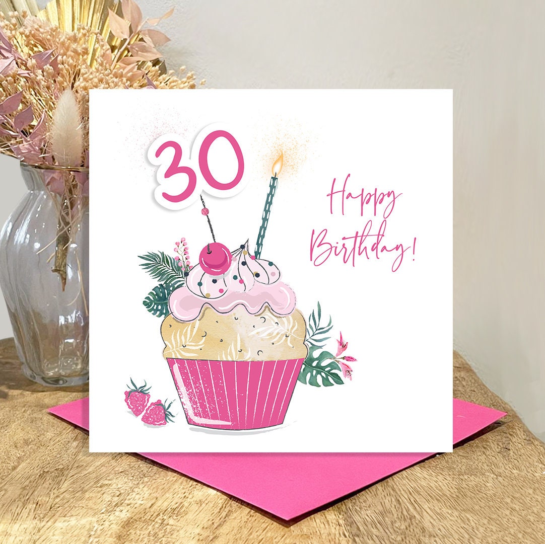 30 Happy Birthday Handfinished 30th Birthday Card With 3D - Etsy Australia