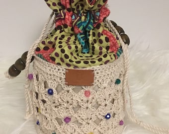 PDF Pattern: Crochet drawstring purse