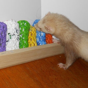 Ferret Toy, Ferret supply, Ferret hoarding, "The Plarn Burrito"