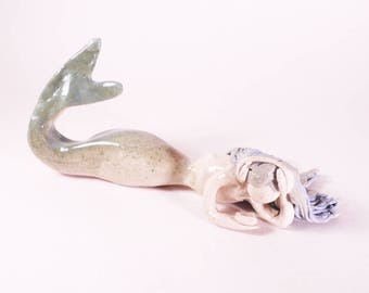 Modern mermaid, mermaid figurine, mermaid ceramic, handmade mermaid, handmade figurine, handmade ceramic, ceramic decor