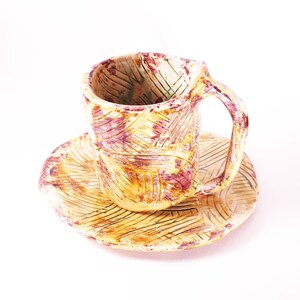 Handmade tea set, handmade plate, ceramic plate, ceramic cup, ceramic plate, tea set,modern gift
