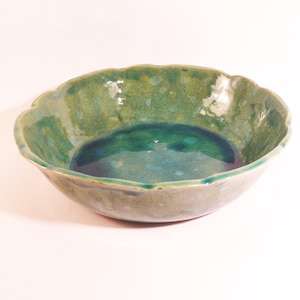 Green spring bowl, ceramic bowl, handmade bowl, spring bowl, green bowl, serving bowl, handcraft bowl, ceramics and pottery, meadow bowl