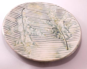 Handmade pottery natural and modern, ceramic leaf plate, ceramic plate, handmade ceramic, handmade pottery