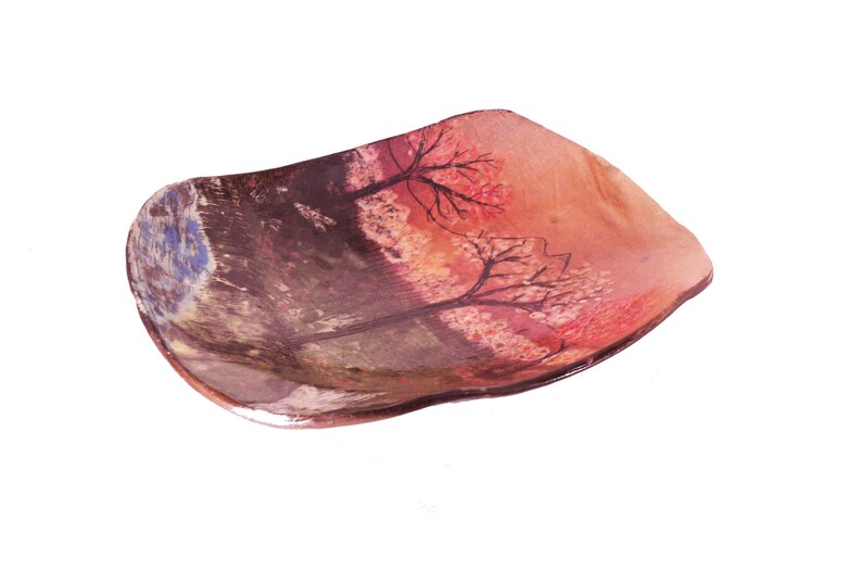 japanese bowl spring bowl ceramics and pottery sgraffito bowl handmade bowl handpainted bowl handcraft ceramic Unique spring bowl