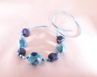 Ceramic beads necklace, ceramic jewelry, handmade jewelry, ceramic pendant, ceramic necklace, handmade beads
