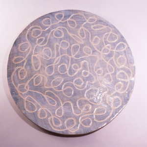 Sgraffito plate, ceramic plate, handmade plate, hand carved plate, ceramics and pottery, grey plate, modern plate, handcraft plate