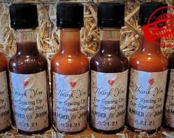 100 Little Hot Sauce or BBQ Sauce Wedding/Event Favor