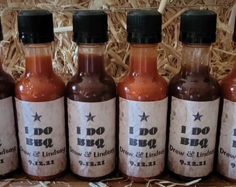 50 Little Hot Sauce or BBQ Sauce Wedding/Event Favor