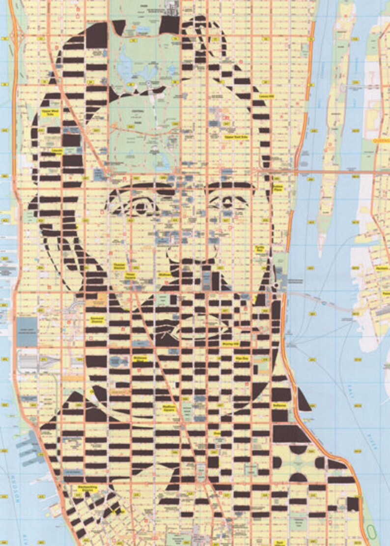 Herman Melville / New York Map / Paper Cut Map / Handmade Etsy