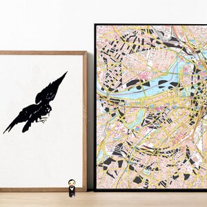 Edgar Allan Poe Poster / Boston Map / Literarische Portraits / Berühmte Schriftsteller / Buchliebhaber - ein Druck einer originalen Paper Cut Map