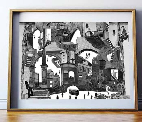 お気に入り Art Fine Print Print Giclée / City / Collage / Art Wall / 絵画