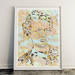 Augustus Strindberg papercut / Stockholm kaart / handgemaakte poster 50x70cm / handgesneden kaart / papier snijden op papier / Limited edition / Zweden kaart