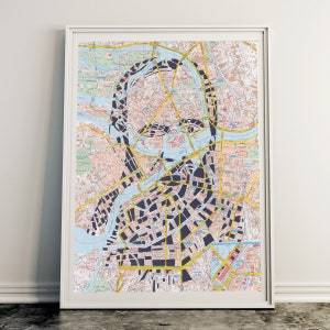 Fyodor Dostoevsky Papercut Map / St. Petersburg Russia  Map / Poster 50x70cm  / Hand cut Map / Paper Cuttin on paper  / Limited edition