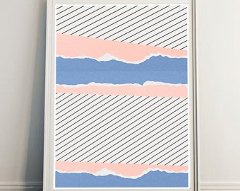Minimalist Collage, Abstract Fine Art Print, Textured Wall Art, Geometric Paper Collage, Modern Collage Art, Modern Art Print