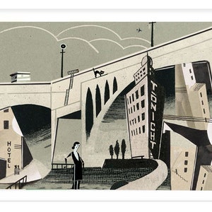 Fine Art Print / Art poster / Collage / Night stroll / City / Architecture / Bridge / Limited edition / Giclée print
