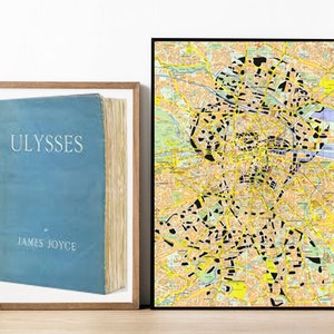 James Joyce Poster / Stadtplan von Dublin / Belletristische Schriftsteller / Bücherliebhaber - ein Druck von einer Original Paper Cut Map / Bloomsday
