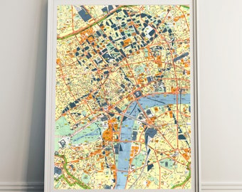 Virginia Woolf  papercut / London map / Handmade Poster 50x70cm / Hand cut Map / Paper Cutting on paper  / Limited edition