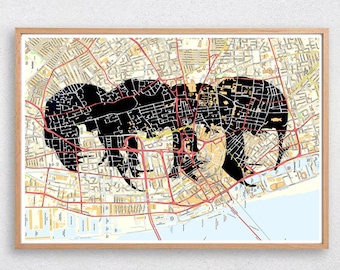 Beatles poster / Liverpool map / Beatlemania / Beatles portraits / Music Print