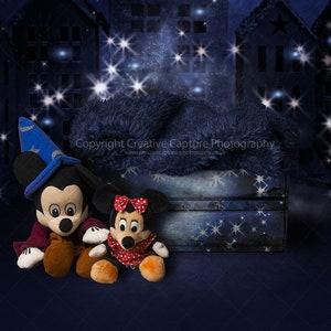 1 Newborn Digital backdrop / background / children&#39;s characters / cartoon / mouse / toy box / Instant download