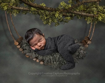 Newborn Digital backdrop / background / log hammock