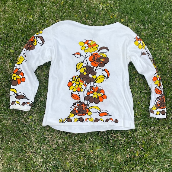 1970's Floral Knit Top - image 1