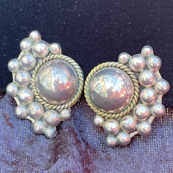 Vintage Sterling Silver Mexican Earrings - image 1