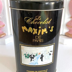 Fine Chocolate Biscuit Tin Box Vintage French Cafe Maxim&#39;s.  Artisan Nostalgic Chic Paris French 1890s Belle Epoque Style