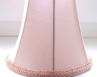 Petite French Vintage Chic Clip on Lamp Shade Blush Pink Dyed French Linen