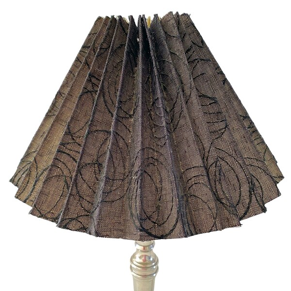 Vintage Black Textured Abstract Lamp Shade. Quality Designer Scandinavian Style. Clip on.  Option Silver Tone Lamp Base 220 EU