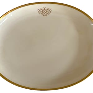 Rare Royal Copenhagen Oval Plate: 1940s Liselund Monogrammed Tray