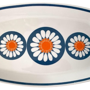 Vintage Figgjo Flint Daisy Tray: Nordic Ceramic, Mid-Century Modern