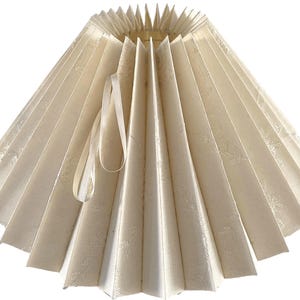 Vintage Off White Pleated Lamp Shade: Textured Scandinavian Style