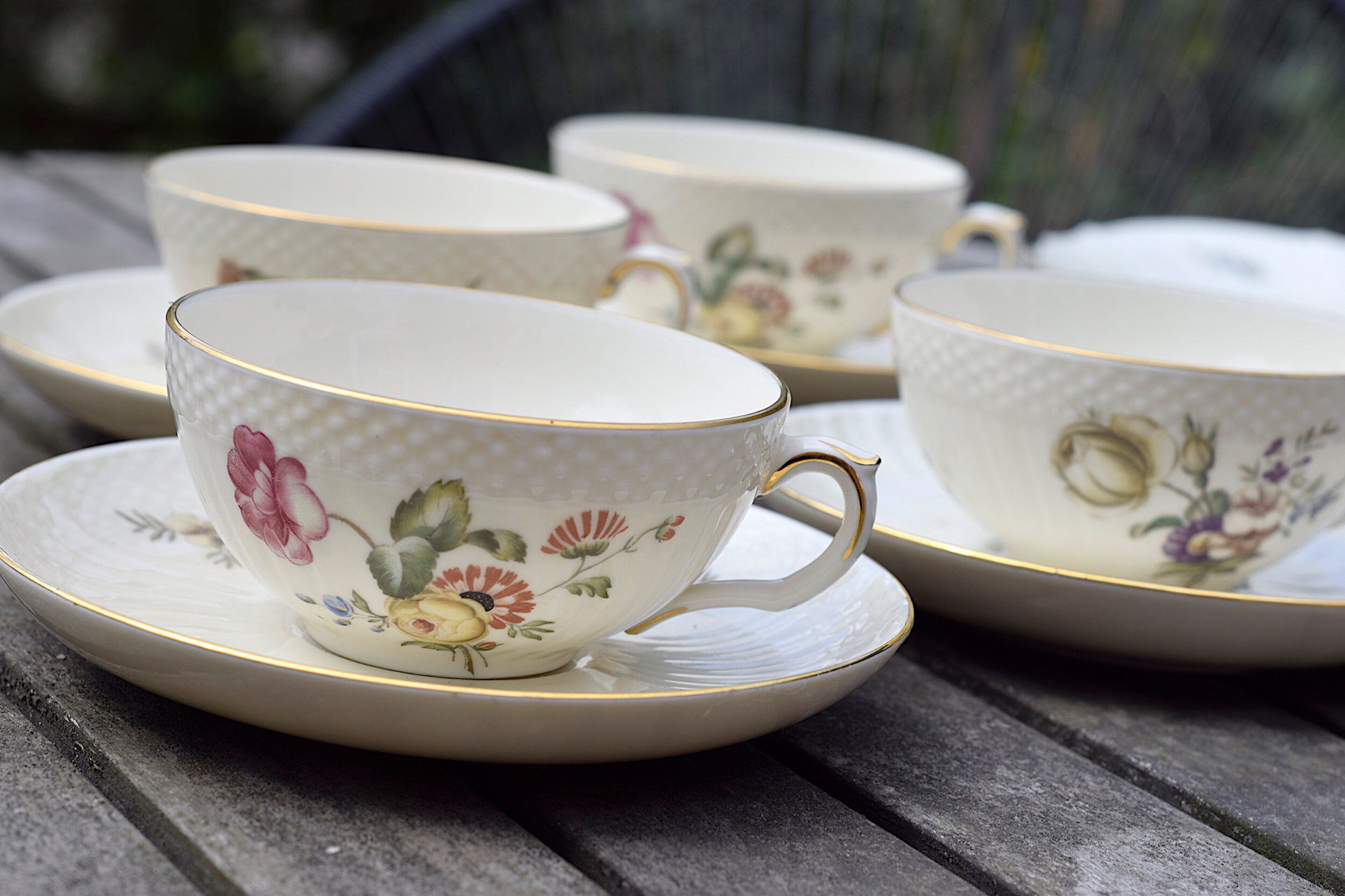 Rare Tea Cup Set Royal Copenhagen Floral Frijsenborg. Denmark 