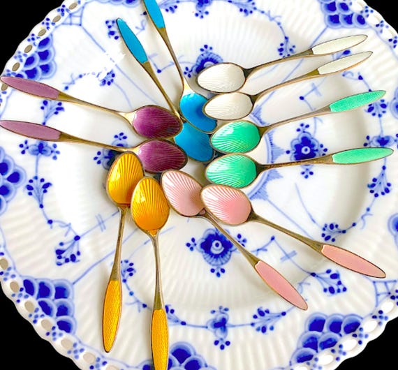 ヴィンテージ フリガスト スターリングシルバー エナメル デミタス