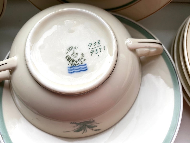 Rare Two Handle Consomme Cup and Saucer Set Royal Copenhagen Etsy