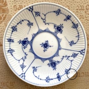 Vintage Royal Copenhagen Blue Fluted Saucer No. 2162 (With Flaw)